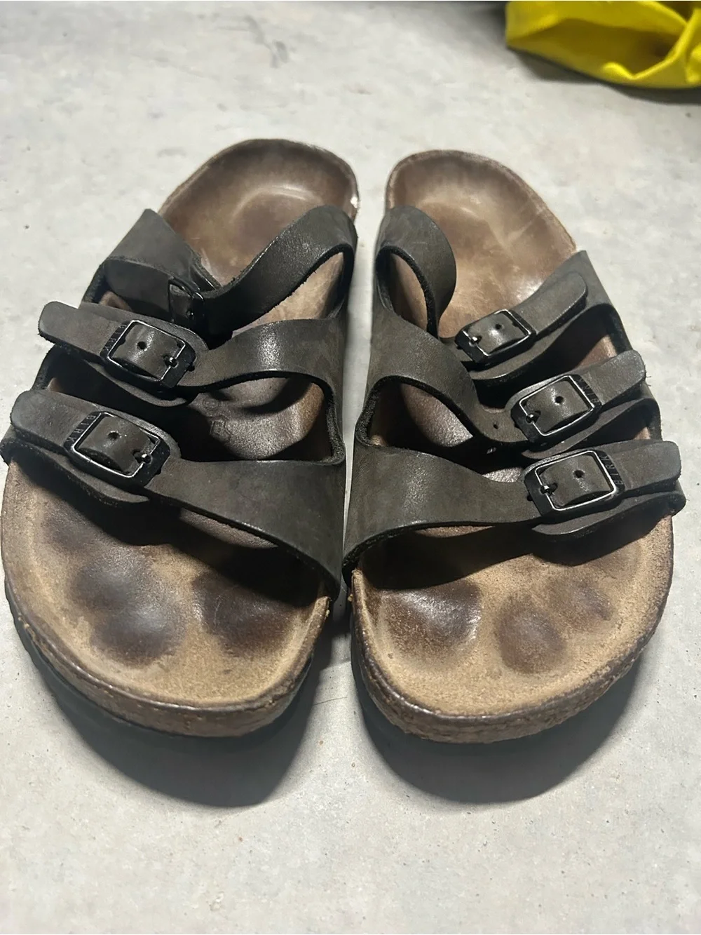 Birkenstock Triple-Strap Sandals in Dark Brown/Black